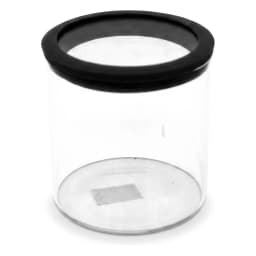 Clear Glass Storage Jar with Black Lid - view 2