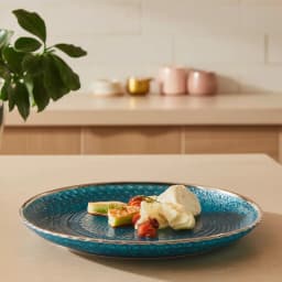 Dark Blue Glass Plate - Round Dinner Serving Dish - view 1