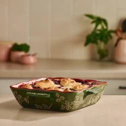 Porcelain Baking Dish - Cream & Red Floral Design - view 4