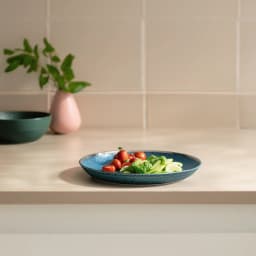 Dark Blue Glass Plate - Round Dinner Serving Dish - view 2