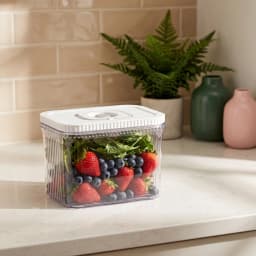 Acrylic Food Storage Container - Square Clear with Vacuum Lid - view 1