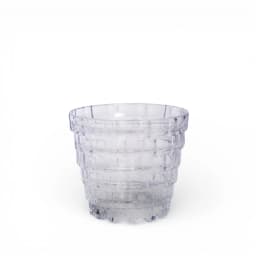 Set of 6 Clear Textured Glass Cups - view 2