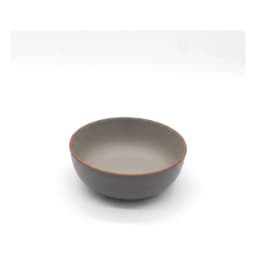 Melamine Bowl - Dark Grey with Brown Rim - view 2