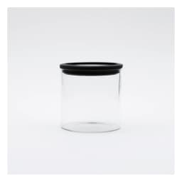 Clear Glass Storage Jar with Black Lid - view 3