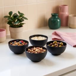 Set of 4 Black Plastic Bowls - view 1
