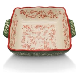 Porcelain Baking Dish - Cream & Red Floral Design - view 2