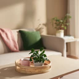 Set of 3 Round Bamboo Serving Trays - view 8