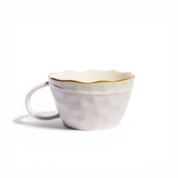 Porcelain Mug with Gold Bow Design - Cream - view 4