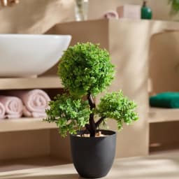 Artificial Plant in Black Pot - Green Decorative Bush - view 3