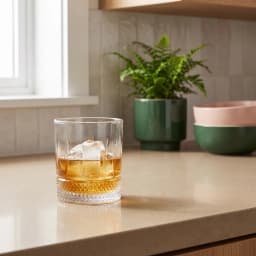 6-Piece Clear Textured Glass Cup Set - view 1