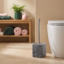 Ceramic Toilet Brush with Stainless Steel Handle - Grey - view 1