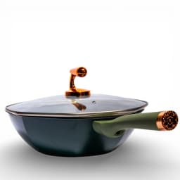 Hexagonal Non-Stick Frying Pan with Lid - Dark Green - view 3