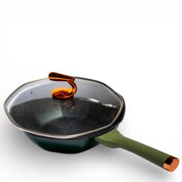Hexagonal Non-Stick Frying Pan with Lid - Dark Green - view 2