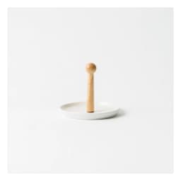 Wood & Porcelain Serving Stand - White Base - view 2