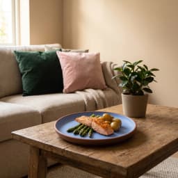 Melamine Dinner Plate - Blue & Brown - view 4