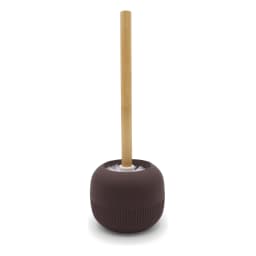 Wood & Plastic Toilet Brush with Holder - Brown - view 3