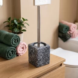 Ceramic Toilet Brush with Stainless Steel Handle - Grey - view 4