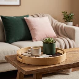 Wood Serving Tray Set - 4 Pieces, Natural Tones - view 6