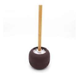 Wood & Plastic Toilet Brush with Holder - Brown - view 2