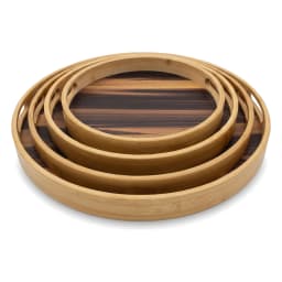 Wood Serving Tray Set - 4 Pieces, Natural Tones - view 5
