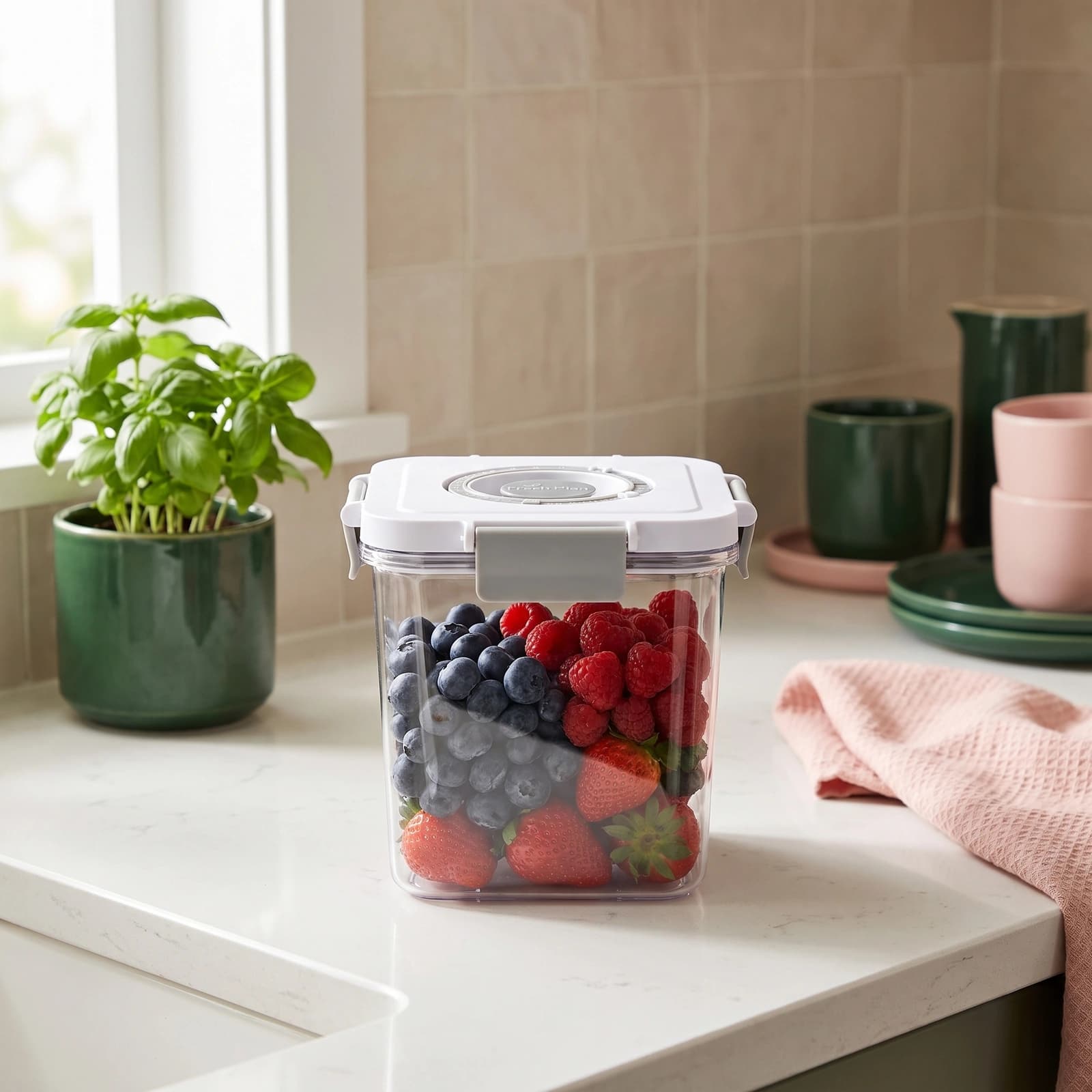 Acrylic Food Storage Container with Date Tracker - Clear