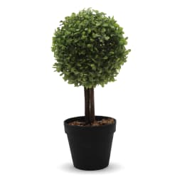 Artificial Topiary Plant Plastic - Green in Black Pot - view 2