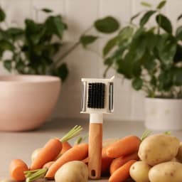 Vegetable Peeler & Scrubber - Wood Handle White - view 1