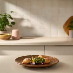Brown porcelain Dinnerware Set 24Pcs - Embossed Design - view 7