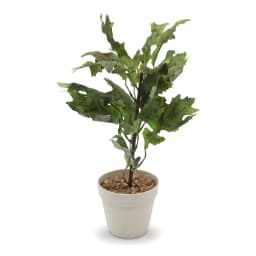 Artificial Plastic Plant - Green Leaves in Beige Pot - view 2