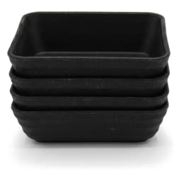 Set of 4 Plastic Rectangular Dishes - Black - view 4