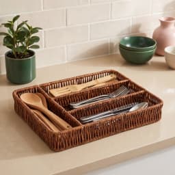 Khous Organizer Tray - Dark Brown, 4 Compartments - view 4