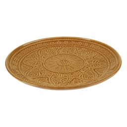 Brown porcelain Dinnerware Set 24Pcs - Embossed Design - view 2