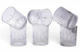6-Piece Clear Textured Glass Cup Set - view 4