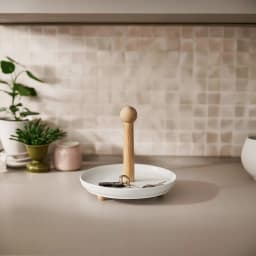 Wood & Porcelain Serving Stand - White Base - view 7