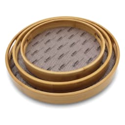 Round Wood Serving Tray with Patterned Base - view 4