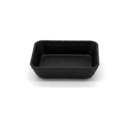 Set of 4 Plastic Rectangular Dishes - Black - view 2
