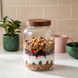 Clear Jar with Wooden Lid - view 1