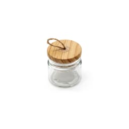 Glass Salt Jar with Wood Lid - view 2