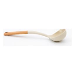 Silicone Ladle with Wood Handle - Cream - view 3