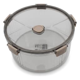 Acrylic Round Cake Carrier - Clear with Beige Clasps - view 2