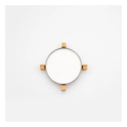 White Porcelain Serving Tray with Wood Stand - view 2