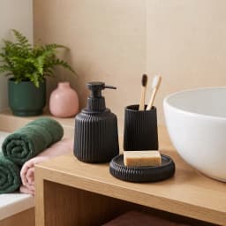 Black Ceramic 3-Piece Bathroom Accessory Set - view 1