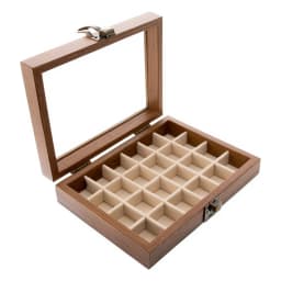 Wooden Jewelry Box Organizer with Clear Acrylic Lid - 24 Slots - view 2