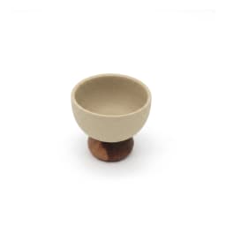 Ceramic Cup with Wooden Base - Beige & Brown - view 2