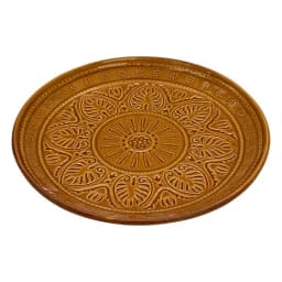 Brown porcelain Dinnerware Set 24Pcs - Embossed Design - view 3