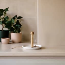 Wood & Porcelain Serving Stand - White Base - view 6
