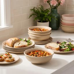 Levante 18 Pieces Porcelain Dinner Set - Beige - view 1