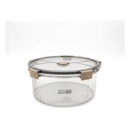 Acrylic Round Cake Carrier - Clear with Beige Clasps - view 3