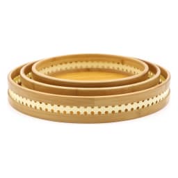 Set of 3 Round Bamboo Serving Trays - view 5