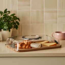 Wood Serving Tray with Acrylic Cover - view 1